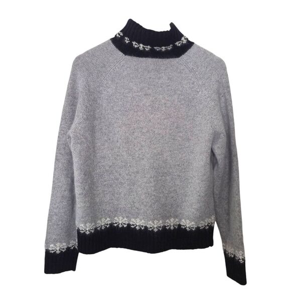 Talbots Gray and Black Cowl Neck Sweater with Penguin Design Vintage Size Large - Picture 2 of 5